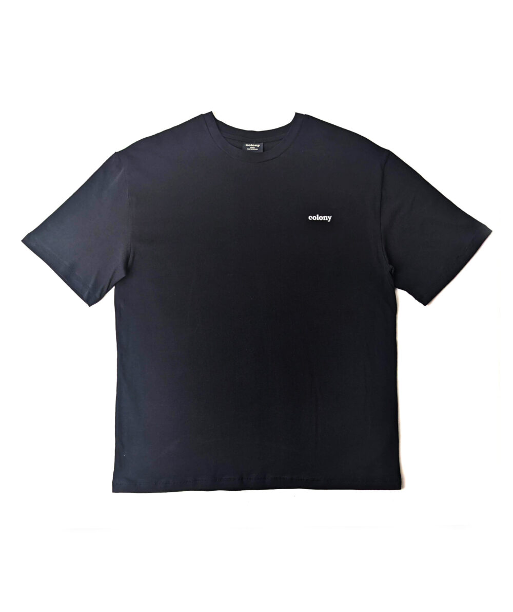 Colony Classic Black Tee in White Logo