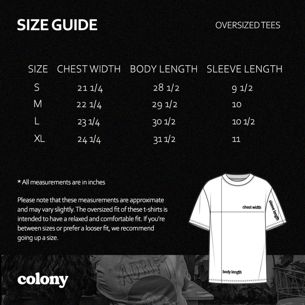 Standard T Shirt Size Guide