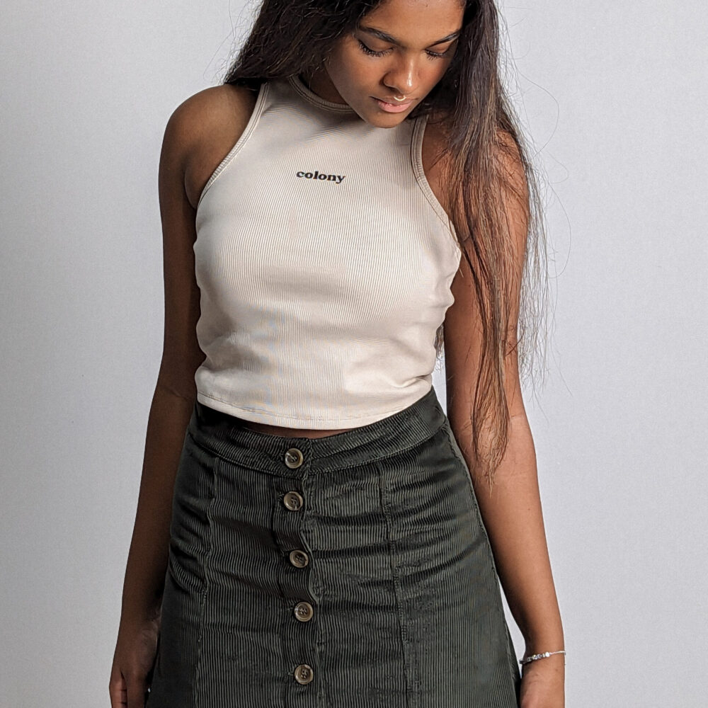 womens-corduroy-skirt-khaki-onbody