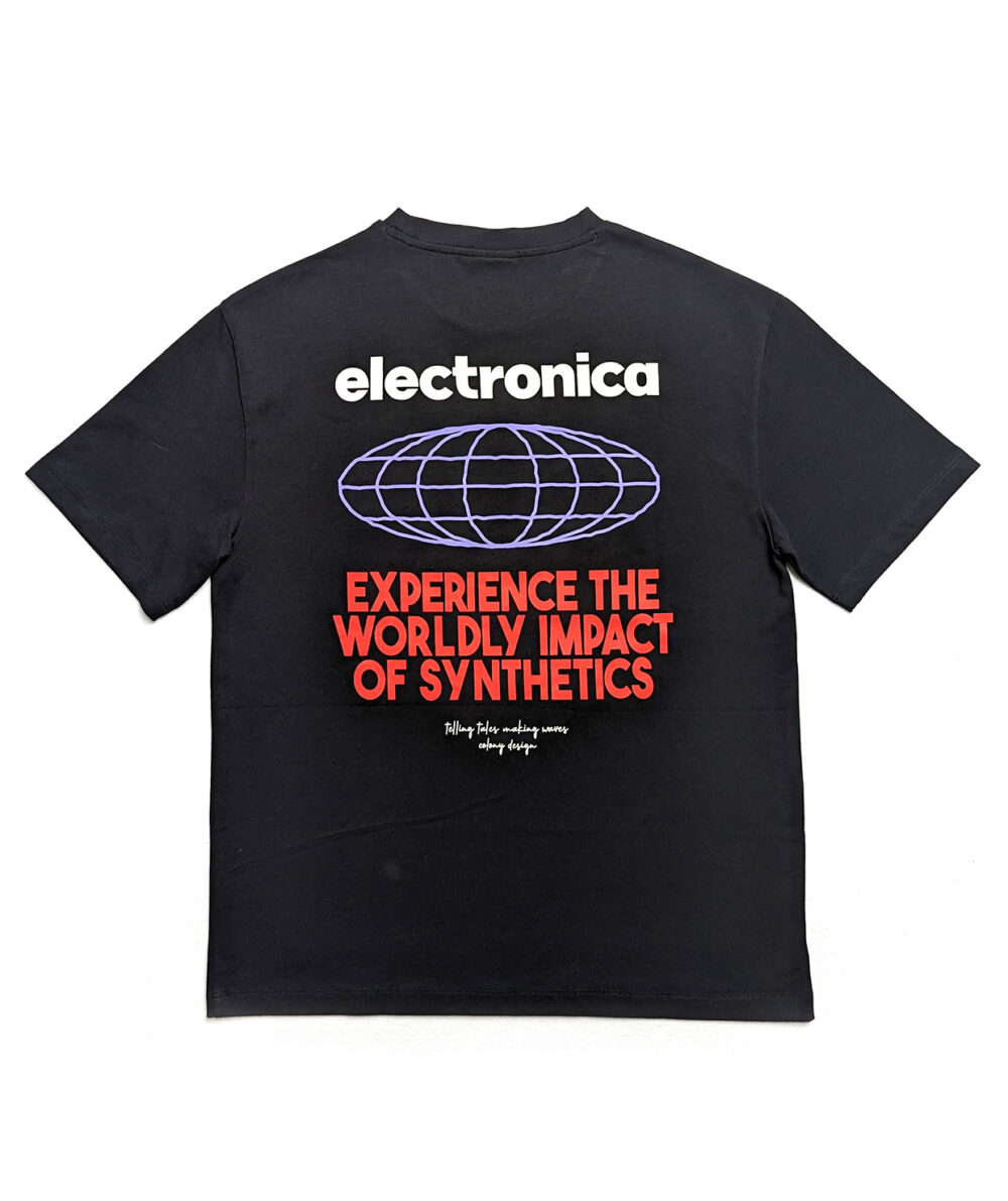 Oversized Graphic Tee Electronica Black Back
