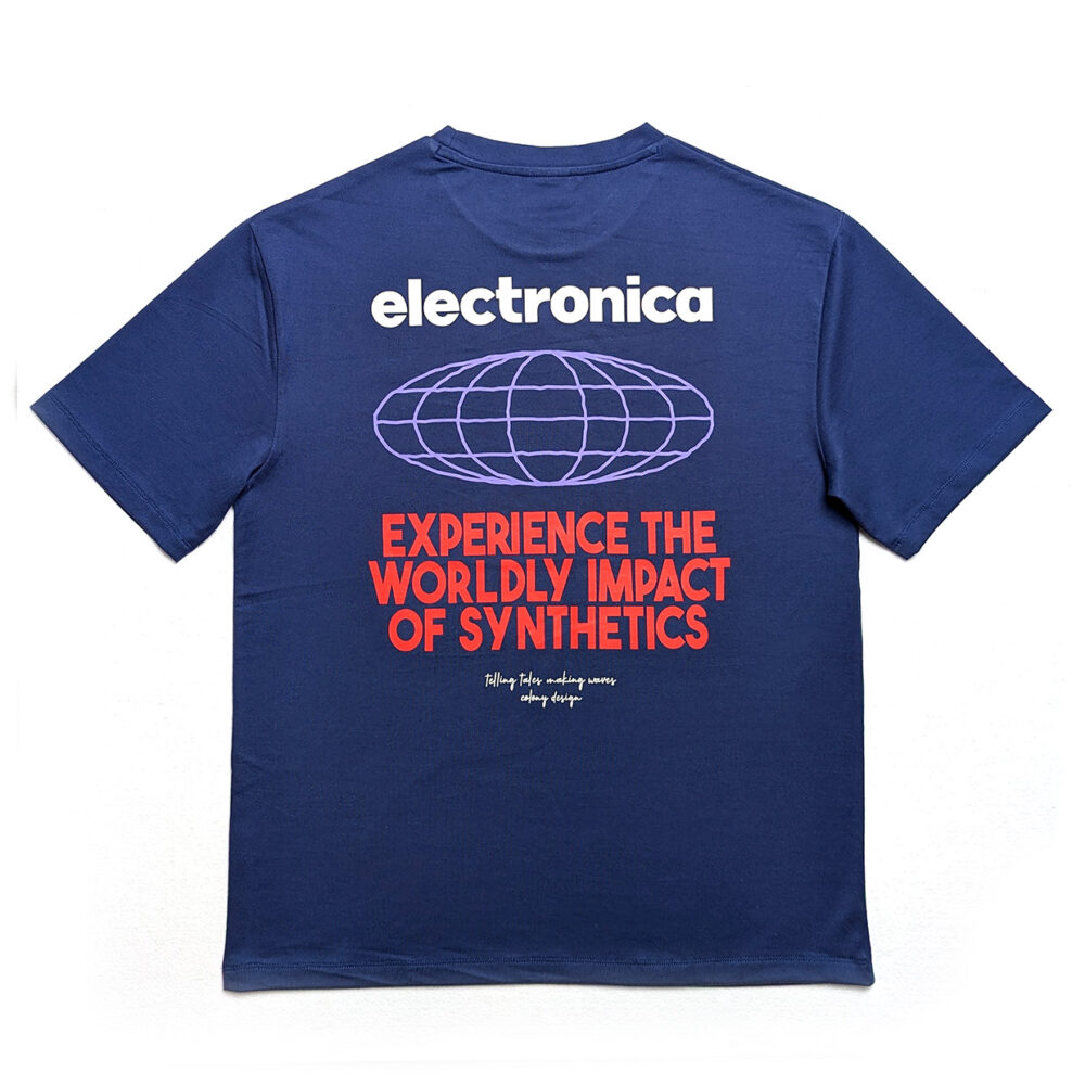 Oversized Graphic Tee Electronica Blue Back