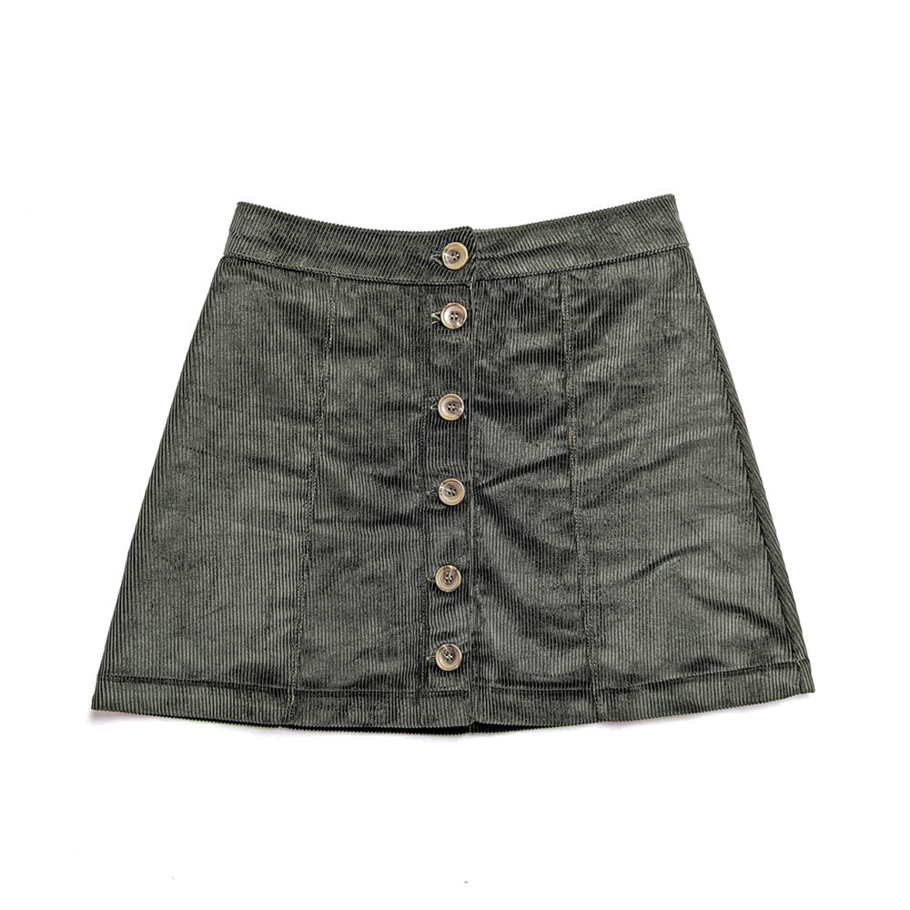 womens-corduroy-skirt-khaki-front