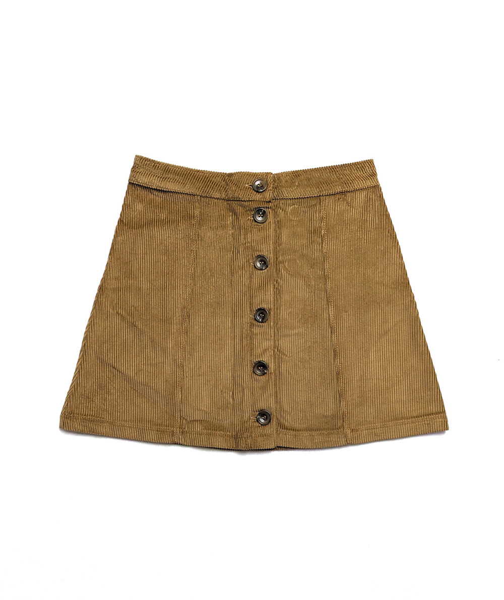 womens-corduroy-skirt-tan-front