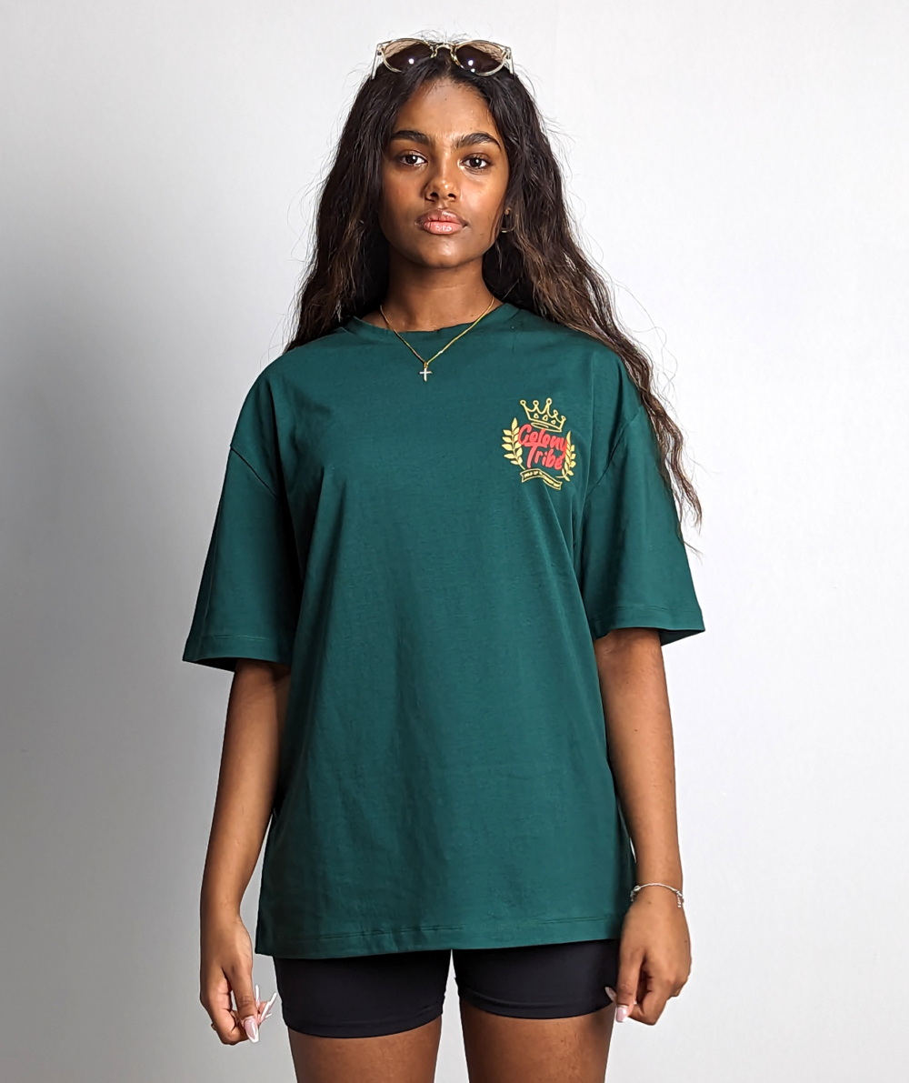 tribe-tee-green-front-on-body-women