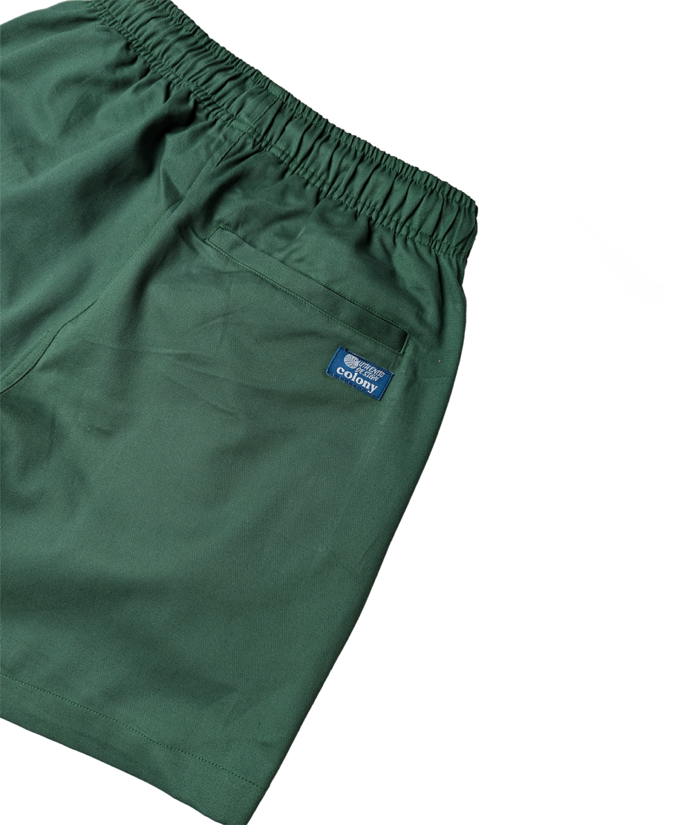 colony mens urban short hunter green back close up