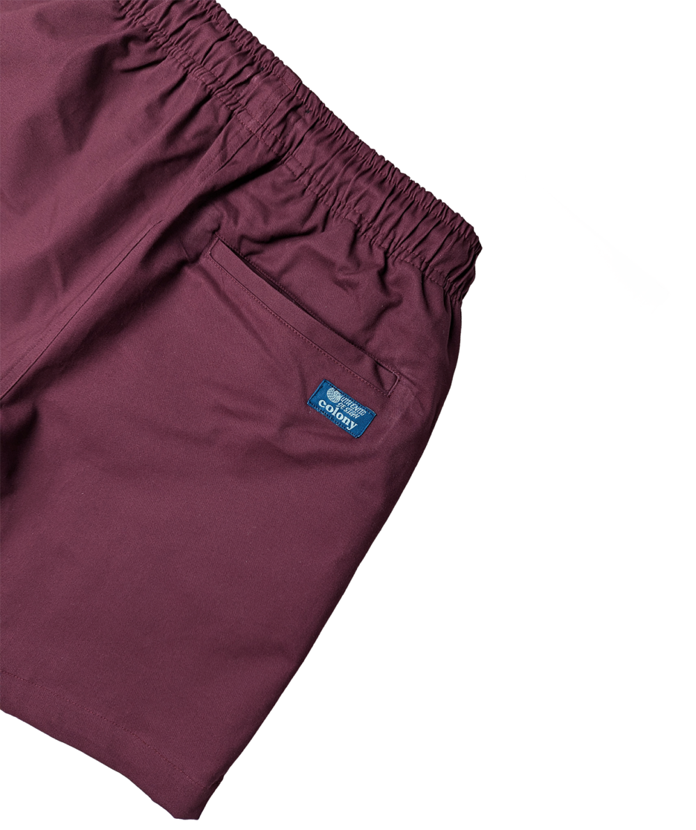 colony mens urban short burgundy back close up